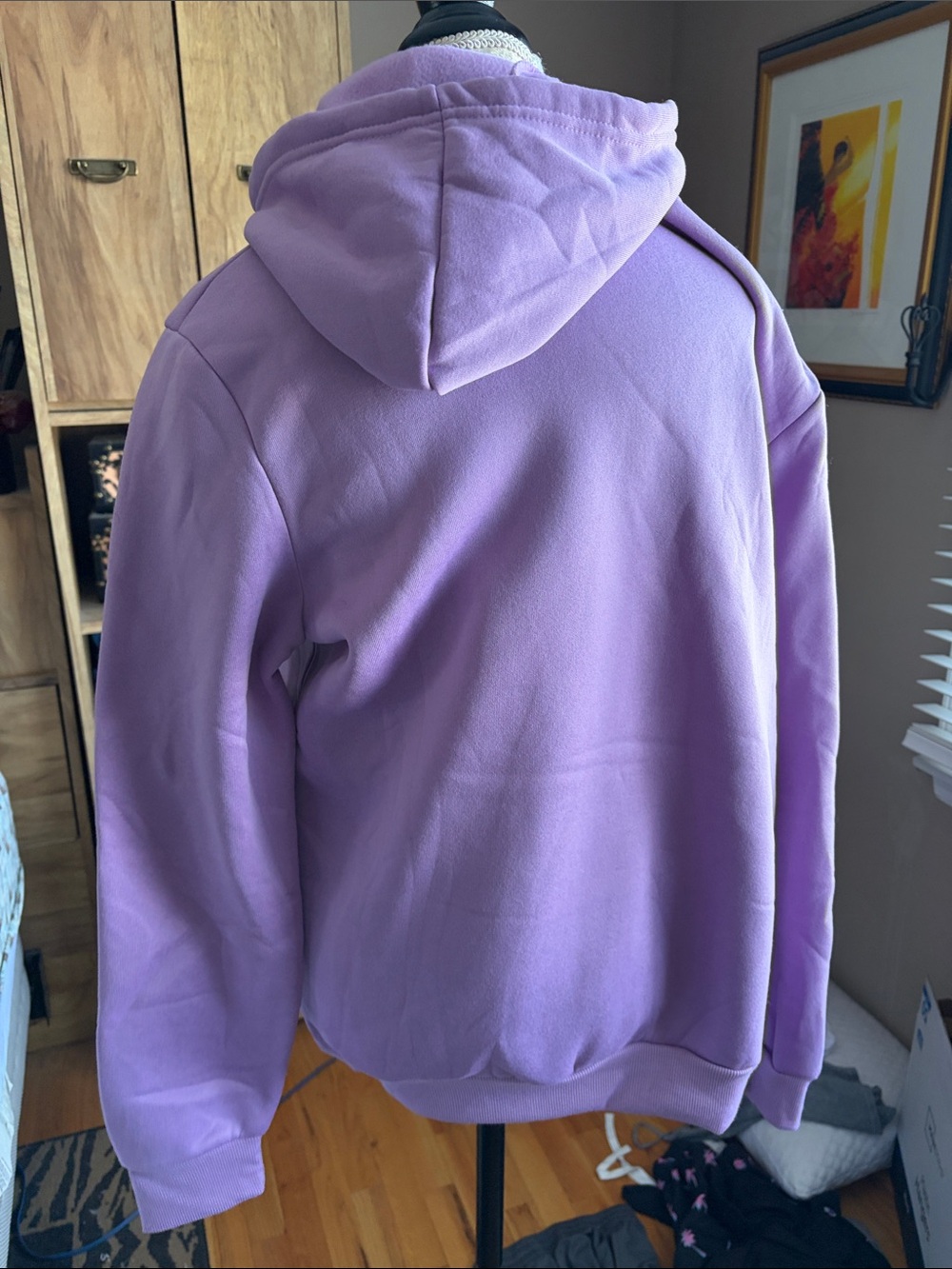 Lavender Cat Graphic Hoodie - Judging You Silently - medium - Picture 3 of 5